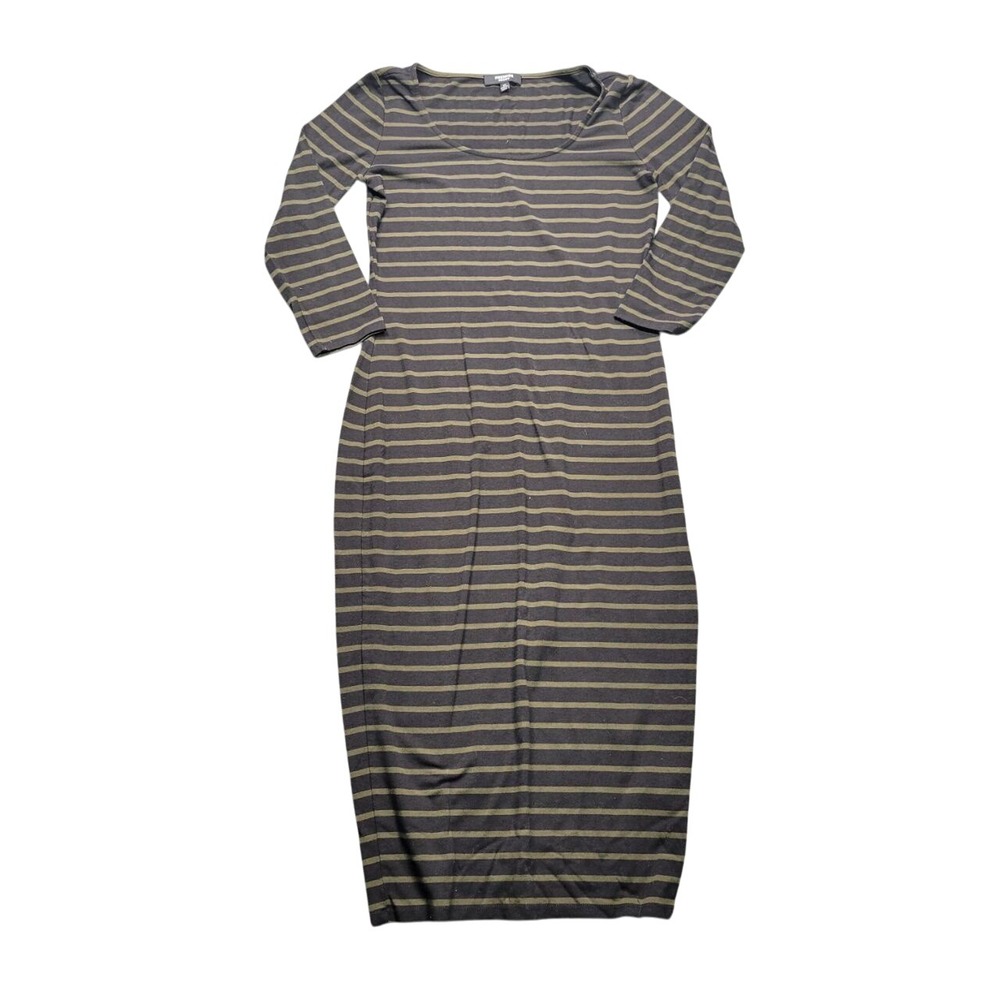Premise Dresses‎ Maxi Dress Womens XS Black Green Striped Long Sleeve